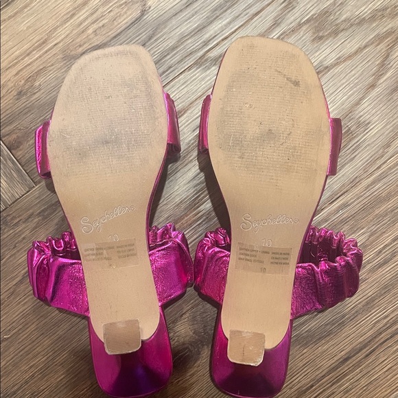 Anthropologie Vibrant Pink Ruffled Sandals - Picture 4 of 4